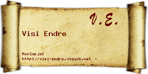 Visi Endre névjegykártya